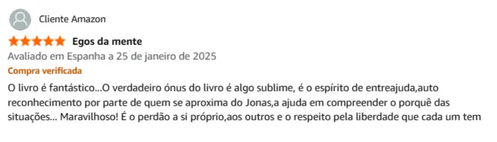 avaliacao egos da mente 5 estrelas na amazon 2025